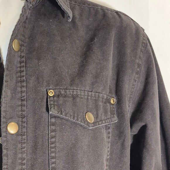 BASIC EDITIONS denim jacket, black, 100% Cotton, metal buttons, lined. size MED. - Picture 8 of 16